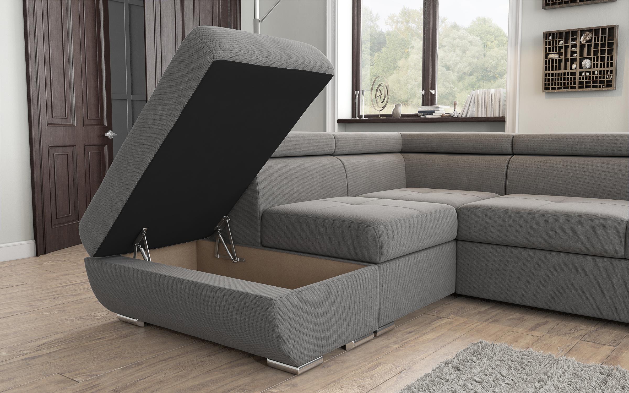 Γωνιακός καναπές – κρεβάτι  Dilan, γκρι  8